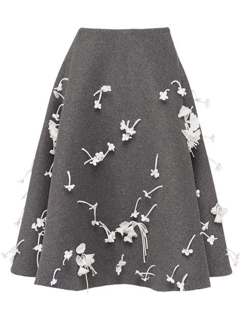 prada embroidered velour midi skirt|Prada Embroidered velour midi.